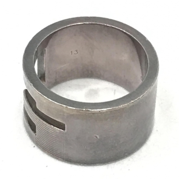 ⭐️Sz6 Gucci Full Inclusion Silver Cutout G Logo Band - Picture 3 of 11